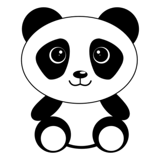 Cute Begging Panda Decal (Black)